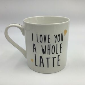 I LOVE YOU A WHOLE LATTE Coffee Mug Gold Hearts